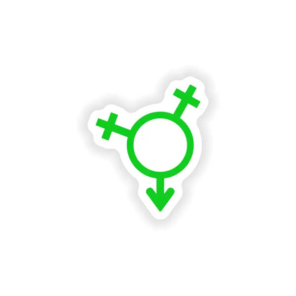 Icône autocollant conception réaliste sur l'égalité du papier des sexes — Image vectorielle
