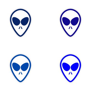 Etiket derleme yabancı beyaz zemin üzerine iri gözlü