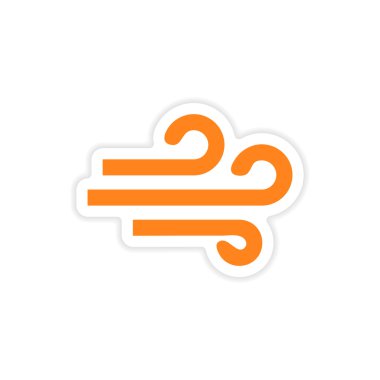 simgesi etiket gerçekçi tasarım üzerinde kağıt Rüzgar