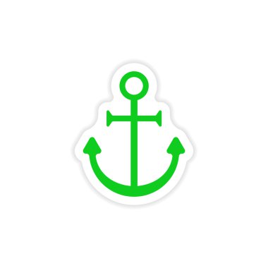 Kağıt çapa parlak simge etiketi gerçekçi tasarım