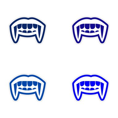 montaj plakası vampir parlak smile beyaz arka plan üzerinde