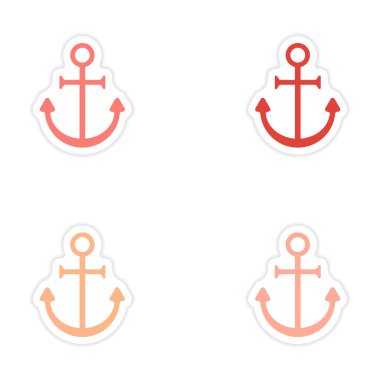 derleme gerçekçi etiket tasarım üzerinde kağıt çapa parlak