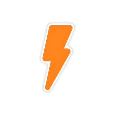 Kağıt yıldırım cıvata simgesini simge etiketi gerçekçi tasarım