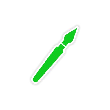 kağıt kalem simgesi etiket gerçekçi tasarım