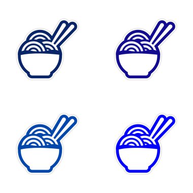 montaj plakası Asya tabak erişte ve yemek çubukları