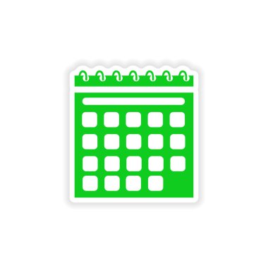 Kağıt takvim simgesi etiket gerçekçi tasarım