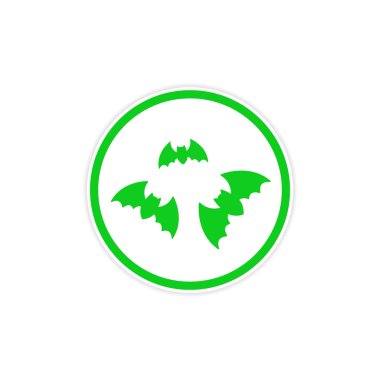 etiket dolunay ve yarasalar beyaz bir arka plan üzerinde