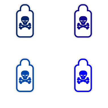 zehir beyaz bir arka plan üzerinde derleme etiket kavanoz