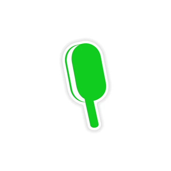 Icon sticker realistic design on paper ice cream stick — Stock Vector