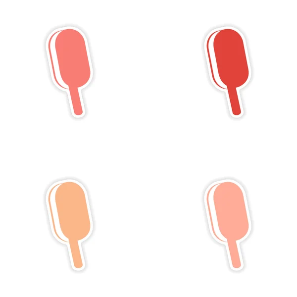 Vergadering realistische sticker ontwerp op papier ijs stick — Stockvector