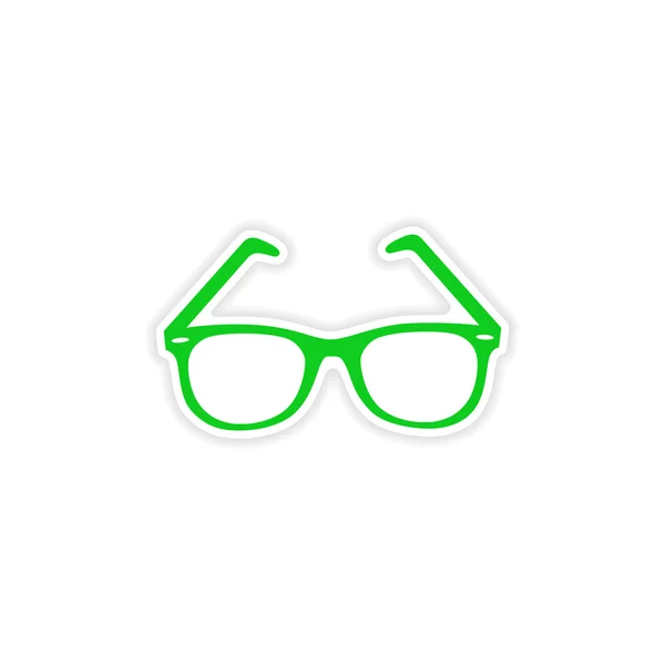 Ikona designu realistyczne naklejki na okulary papier — Wektor stockowy