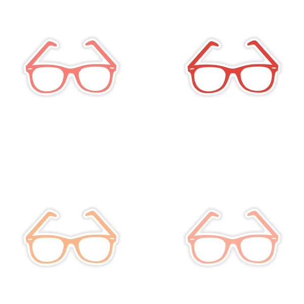 Montagem design adesivo realista em óculos de sol de papel — Vetor de Stock