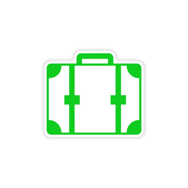 Icon sticker realistic design on paper suitcase — Stock Vector