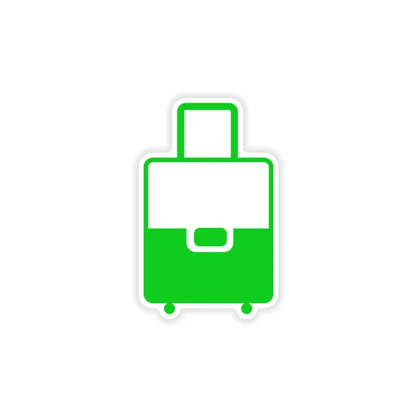 Ikona designu realistyczne naklejki na papierze walizka — Wektor stockowy