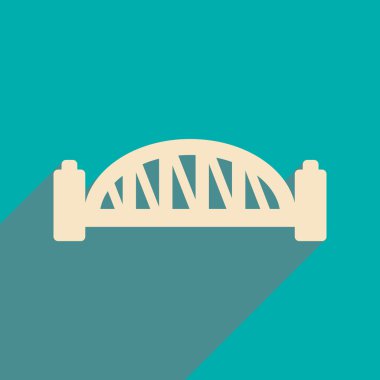 uzun gölge Sydney Harbour Bridge ile düz simgesi