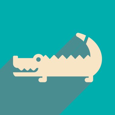 uzun gölge Avustralya timsah ile düz simgesi