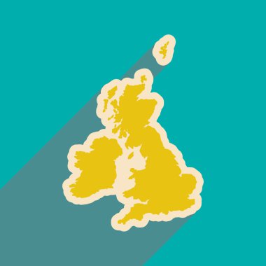 düz uzun gölge harita İngiltere'nin simgesiyle