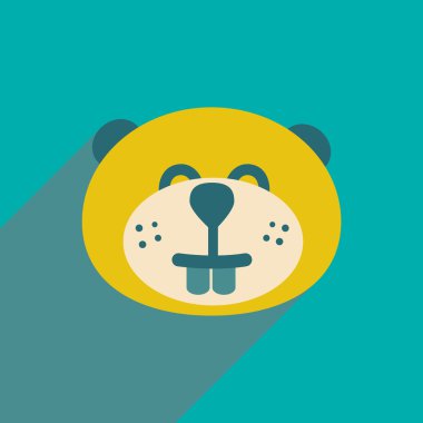 uzun gölge Kanada beaver ile düz simgesi