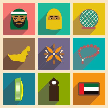 Kavram düz kutsal kişilerin resmi ile uzun gölge Birleşik Arap Emirlikleri