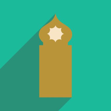 uzun gölge Arap Kulesi ile düz simgesi