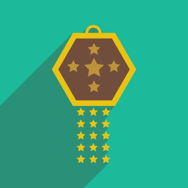 uzun gölge festival çelenk ile düz simgesi