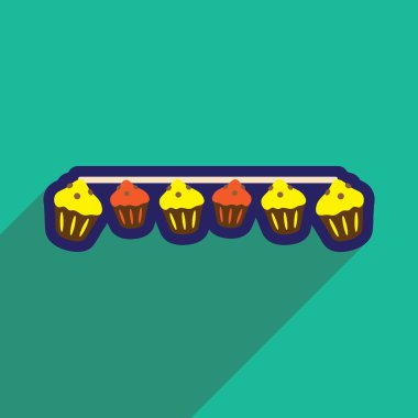 uzun gölge festival çelenk ile düz simgesi