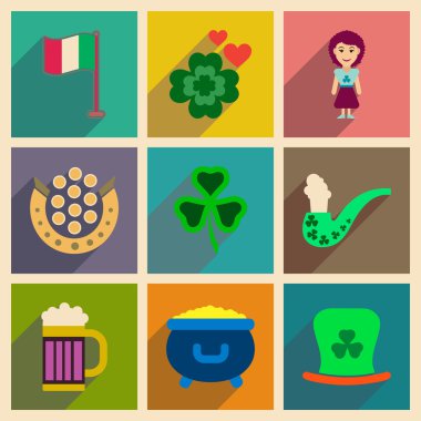 Düz kutsal kişilerin resmi ile uzun gölge St Patricks Festivali kavramı