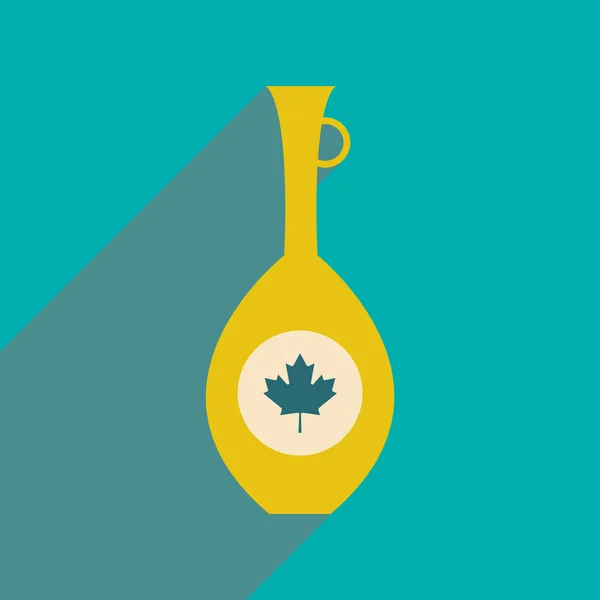 Icono plano con larga sombra tarro canadiense — Vector de stock