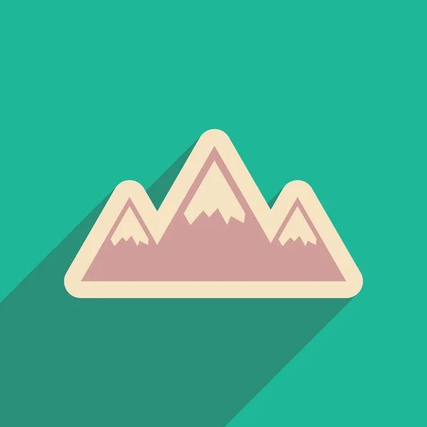Lakás web ikon hosszú árnyék hegység — Stock Vector