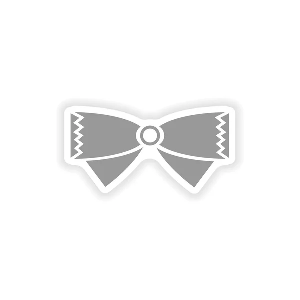Stijlvolle papieren sticker op witte achtergrond ' bow-tie — Stockvector