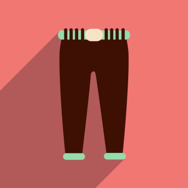 Uzun gölge Erkekler pantolon ile düz simgesi