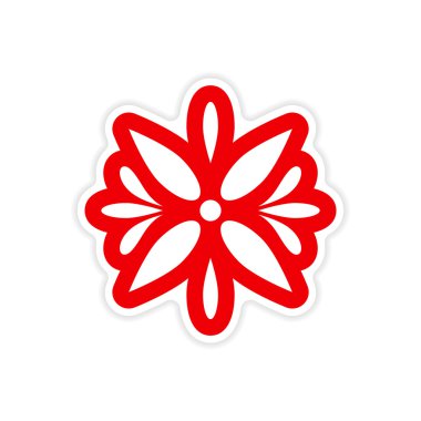 şık kağıt etiket üzerinde beyaz arka plan Arapça çiçek