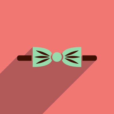 Uzun gölge kelebek kravat düz simgesi