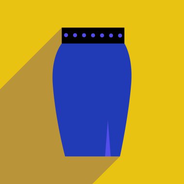 Uzun gölge kadınlar etek ile düz simgesi