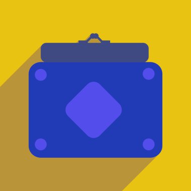 Uzun gölge debriyaj çanta ile düz simgesi