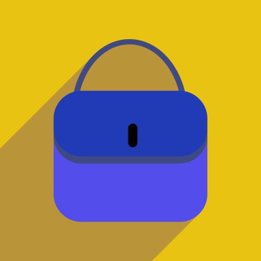 Uzun gölge debriyaj çanta ile düz simgesi