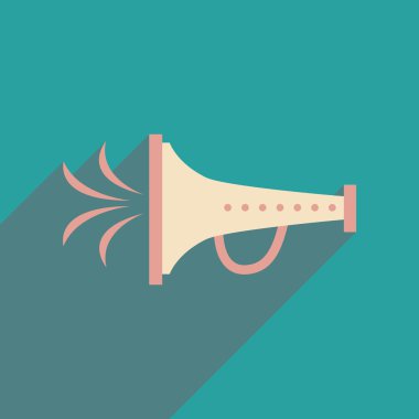 Uzun gölge megafon carnaval düz web simgesi