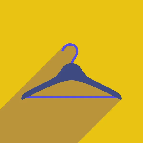 Platte pictogram met lange schaduw kleding hanger — Stockvector