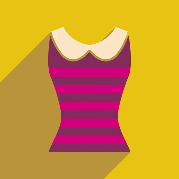 Плоска ікона з довгою тіньовою жіночою блузкою — стоковий вектор