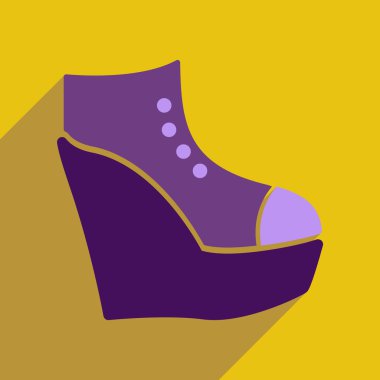 Uzun gölge platform ayakkabılar ile düz simgesi