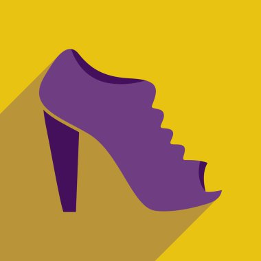 Uzun gölge düz simgesiyle topuklu ayakkabı