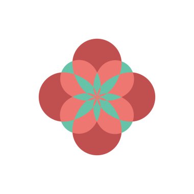 düz beyaz arka plan çiçek siluet simgesine