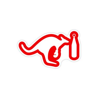 Beyaz arka plan kanguru kutusu used bulunan şık kağıt etiket