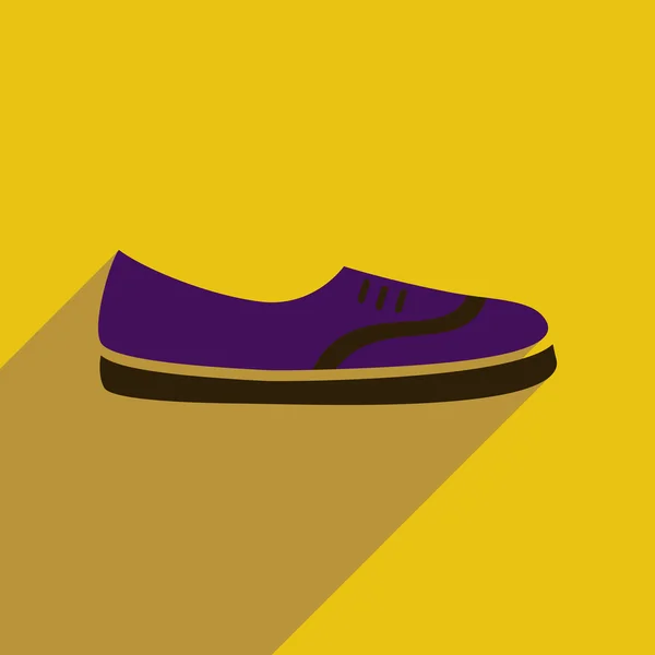 Плоская икона с длинной тенью мокасиновой обуви — стоковый вектор
