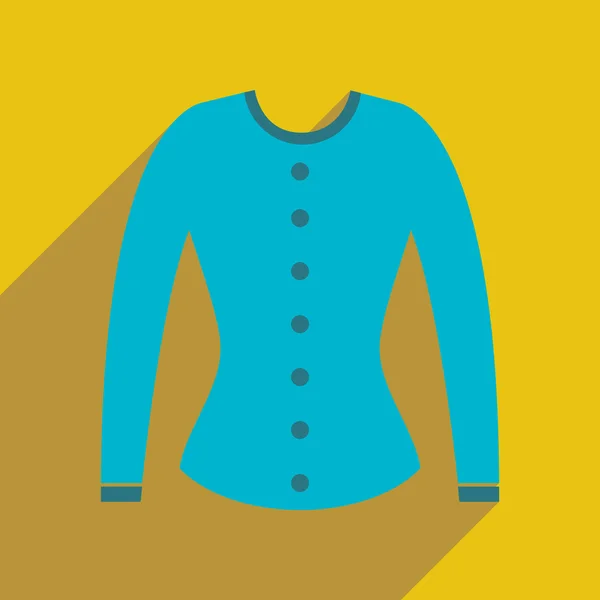 Platte pictogram met lange schaduw vrouwen vest — Stockvector