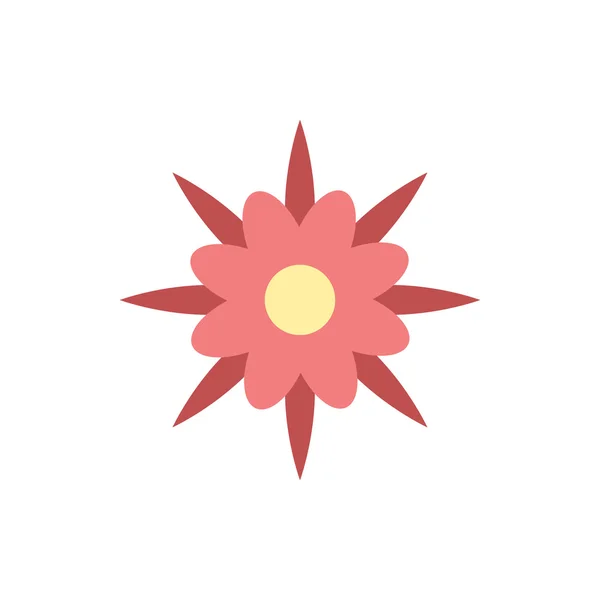 Lapos ikonra a fehér háttér virág sziluett — Stock Vector