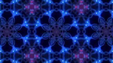 Bir kaleydoskopun 3 boyutlu animasyonu mavi ve pembe renkler, uçuk animasyon