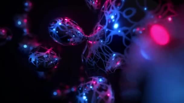 Plovoucí Kapalina Brigth Neon Colors Red Blue Loop Animation — Stock video