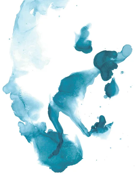Vloeibare Kunst Abstracte Blauwe Inkt Schilderen Producten Een Originele Unieke — Stockfoto