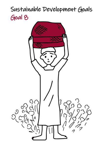 for Sustainable Development Goals GOAL8 simple 2 colors  illustration